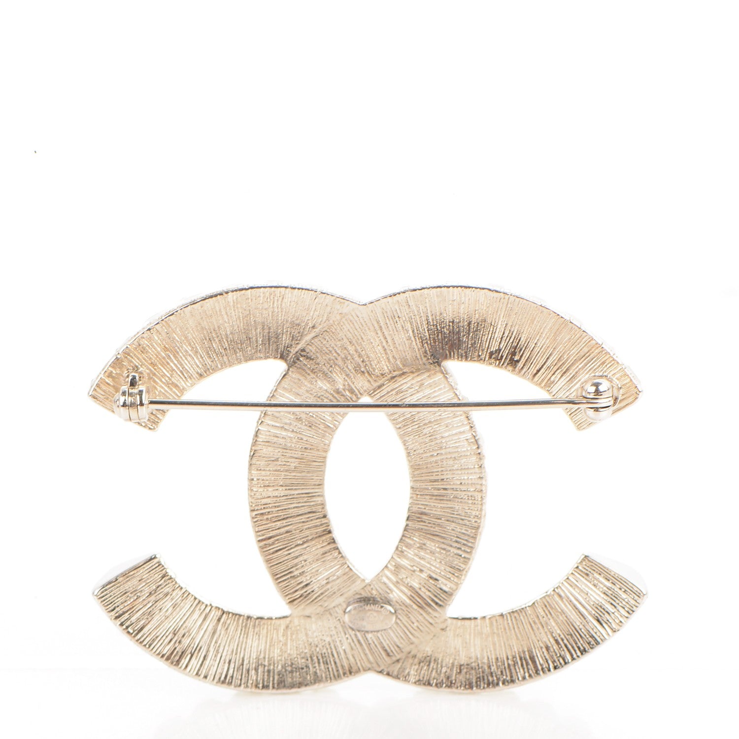 Chanel Baguette Crystal CC Brooch Silver 3 of 5