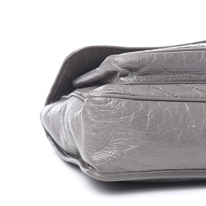 Saint Laurent Crinkled Calfskin Matelasse Monogram Large Niki Chain Satchel Fog 7 of 9