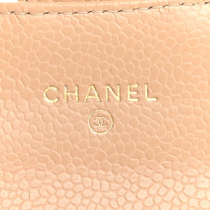 Chanel Caviar Quilted Flap Card Holder Wallet Beige 6 of 12