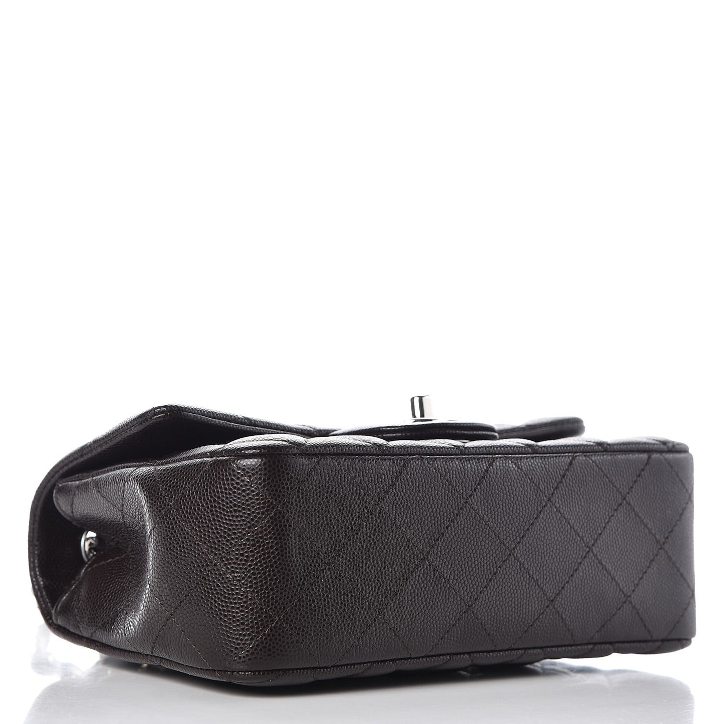 Caviar Quilted Mini Rectangular Flap Dark Brown