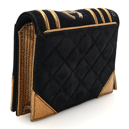 Chanel Suede Quilted Bible Book CC Clutch Black 3 of 7