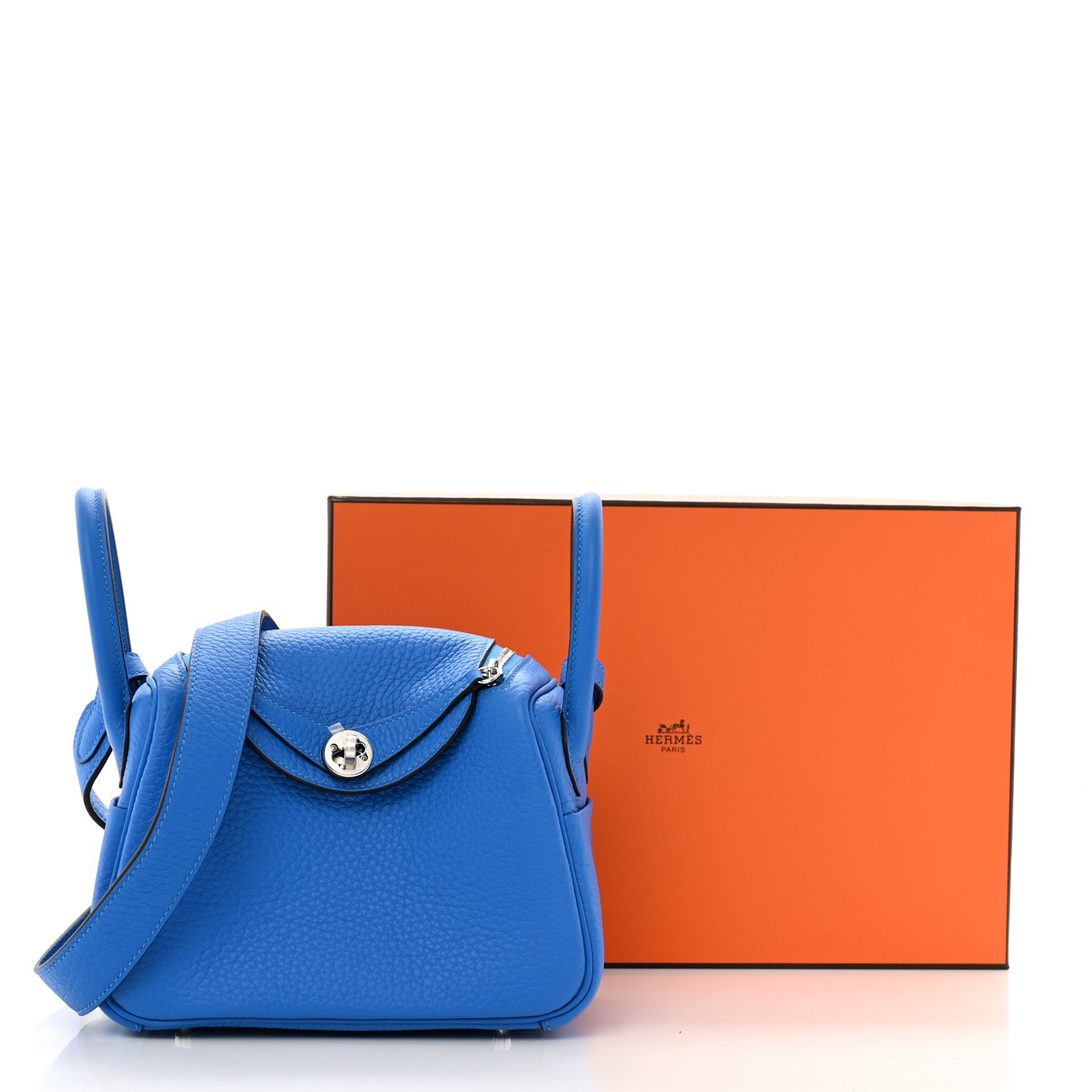 Taurillon Clemence Mini Lindy 20 Bleu Hydra