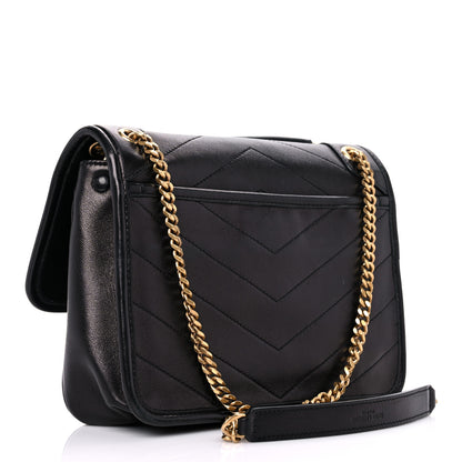 Saint Laurent Lambskin Matelasse Monogram Baby Niki Chain Satchel Black 2 of 11