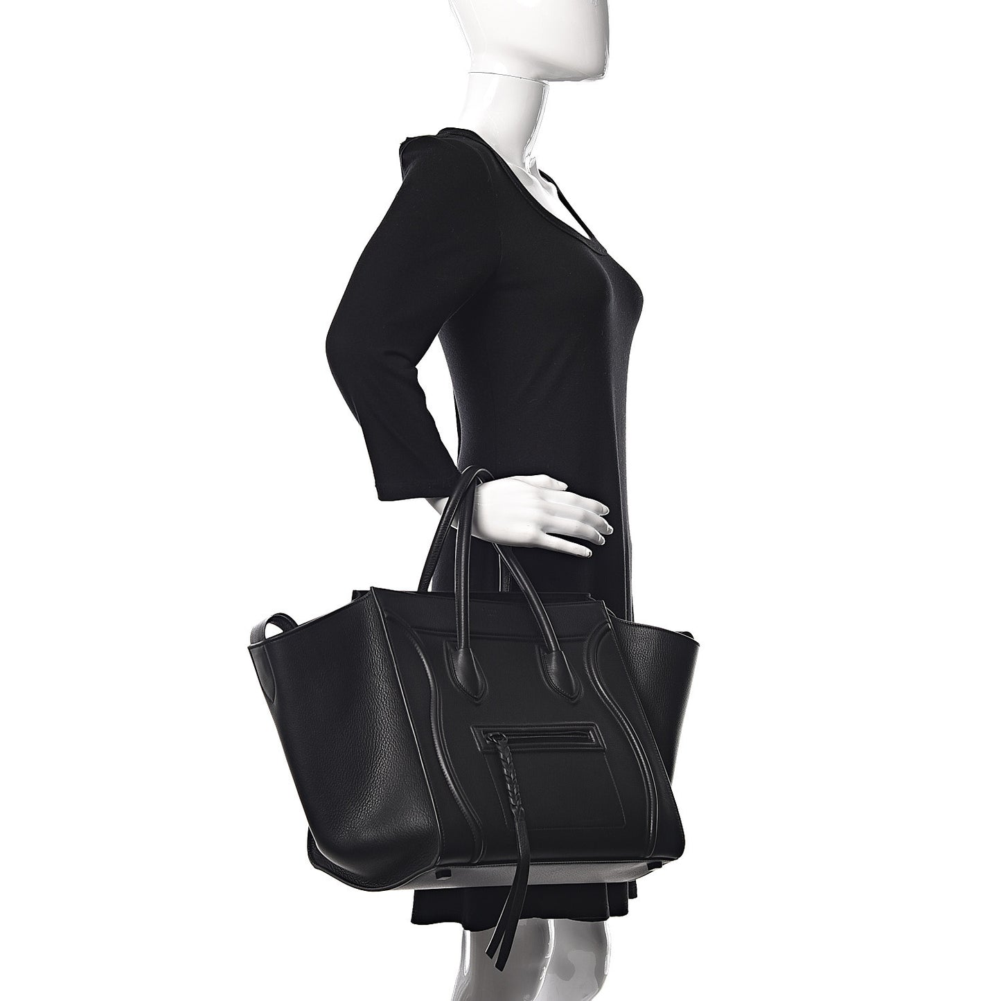 Supple Calfskin Medium Phantom Luggage Black