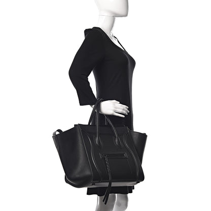 Celine Supple Calfskin Medium Phantom Luggage Black 2 of 9