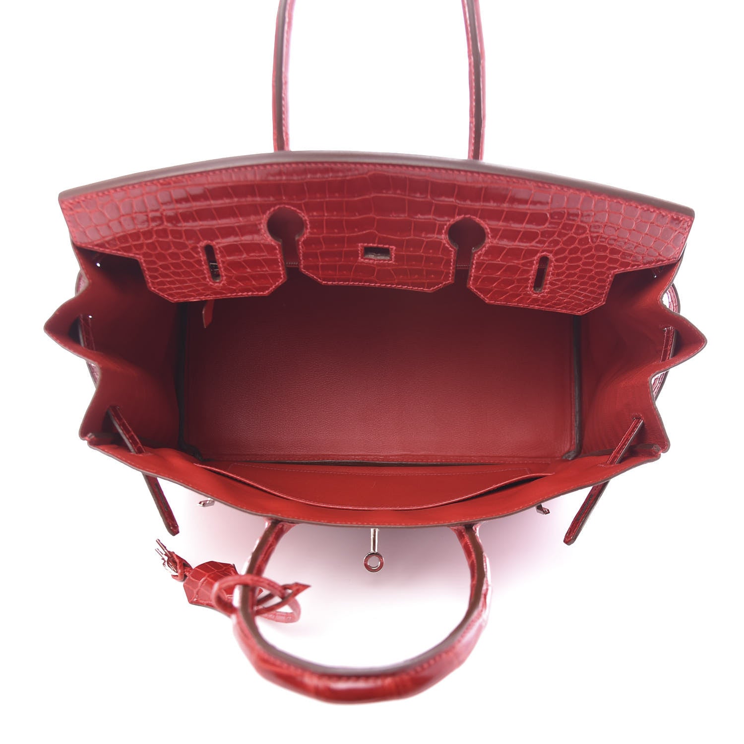 Hermes Shiny Porosus Crocodile Birkin 35 Rouge Vif 15 of 32