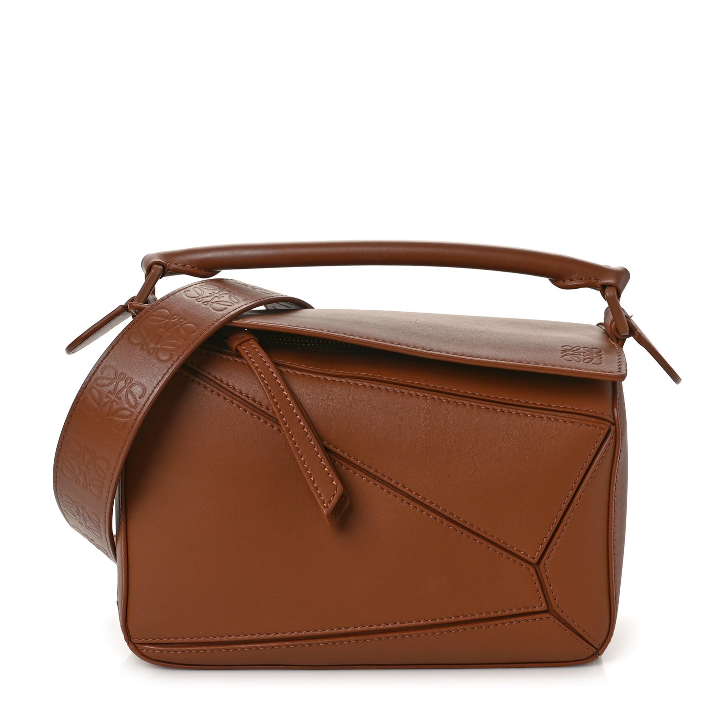 Satin Calfskin Small Puzzle Bag Pecan