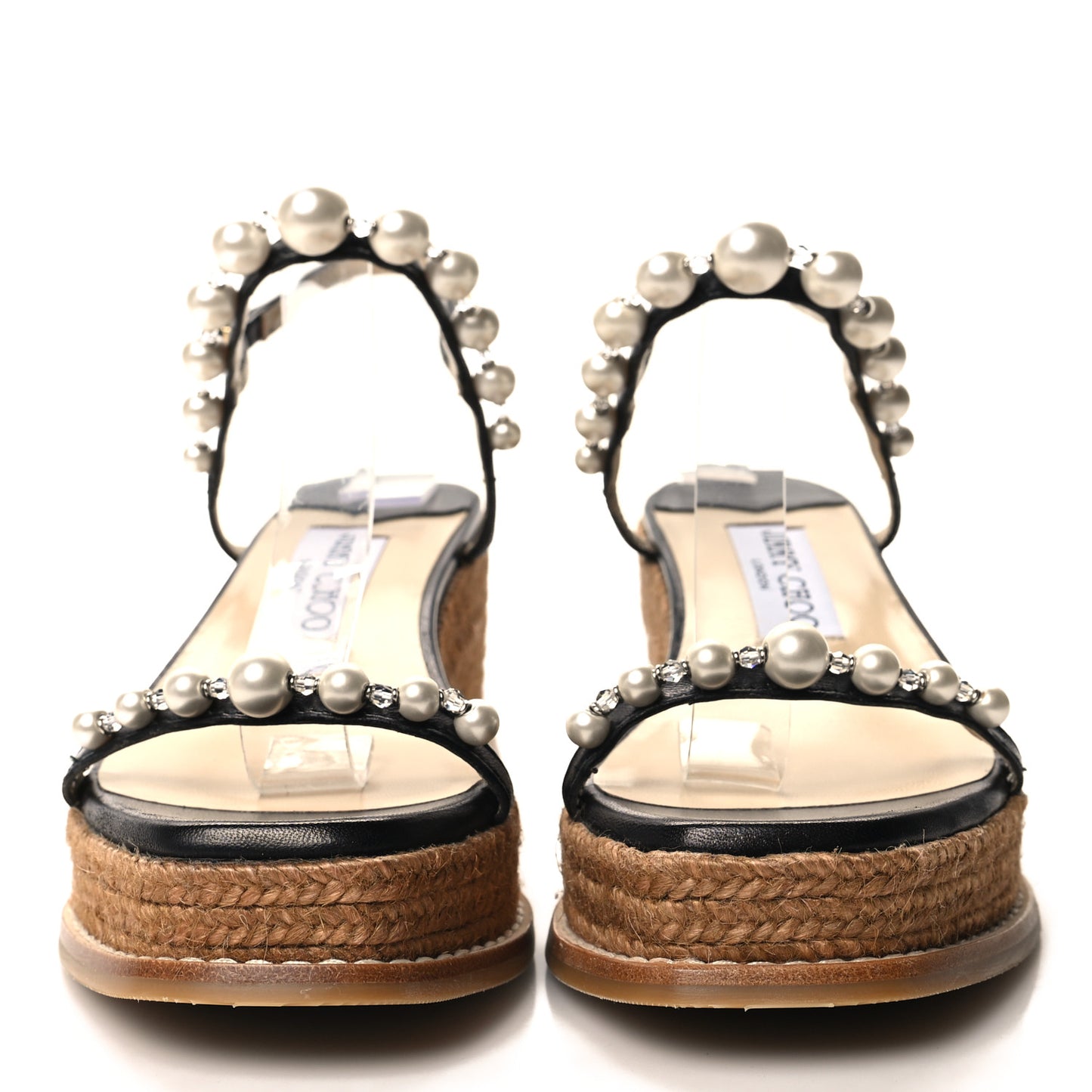 Calfskin Espadrille Amatuus 60 Wedge Sandals 35 Black