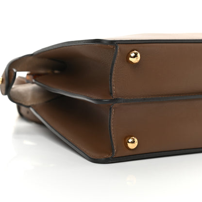 Fendi Vitello Seta Shiny Nappa Plexiglass Small Peekaboo I SEE U Satchel Foresta Sasso 10 of 13