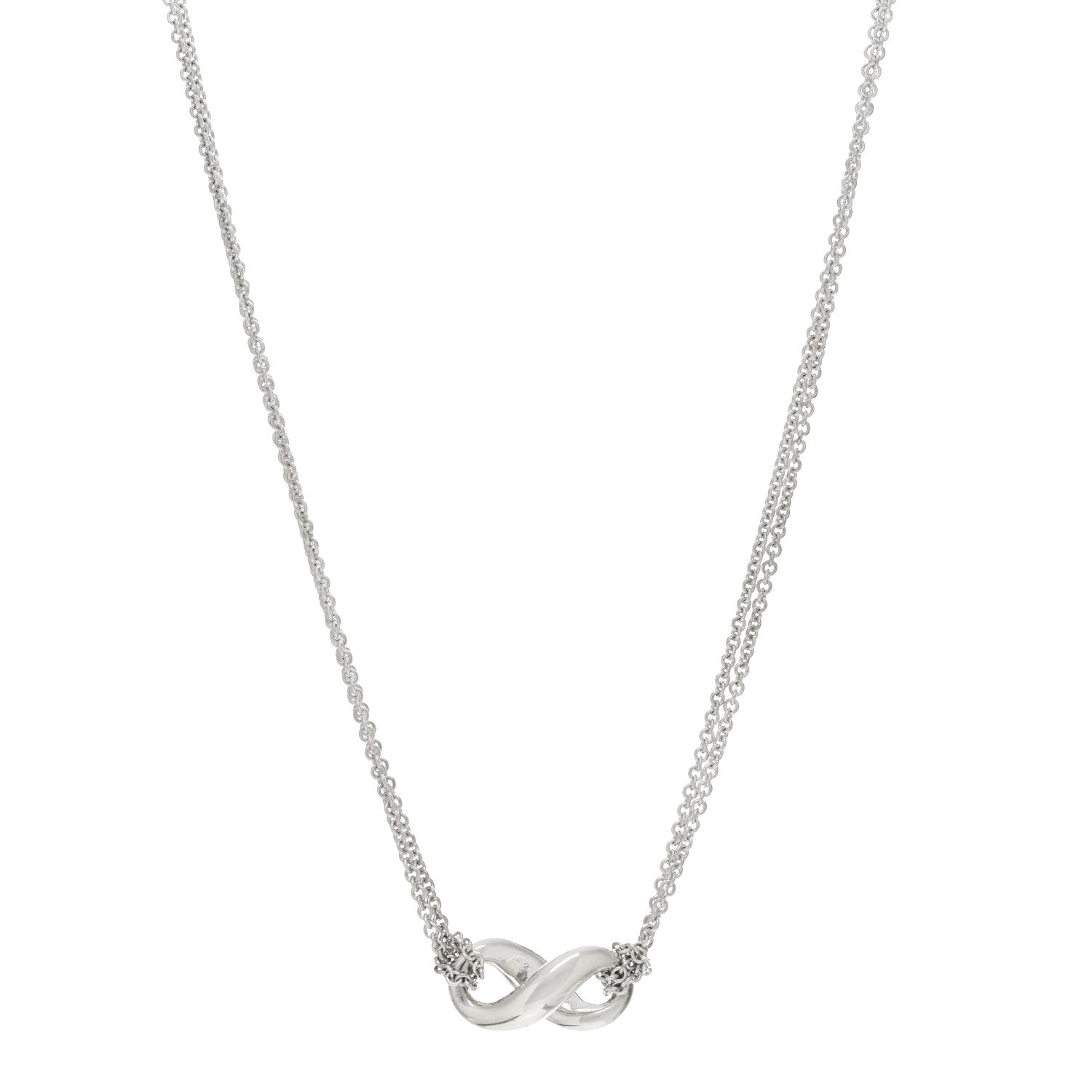 Tiffany Sterling Silver Figure 8 Pendant Necklace 1 of 4