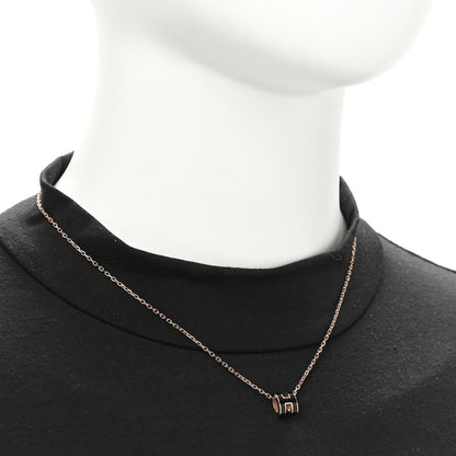 Hermes Lacquered Rose Gold Mini Pop H Pendant Necklace Black 2 of 6
