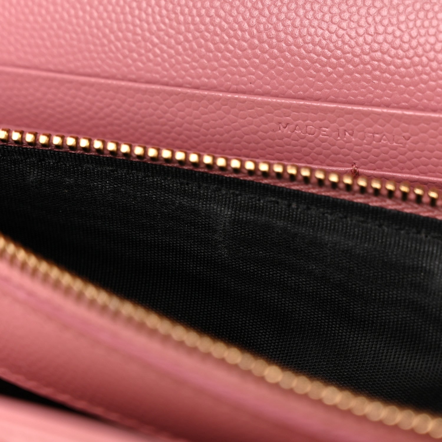 Saint Laurent Grain De Poudre Matelasse Chevron Monogram Chain Wallet Tender Pink 22 of 33
