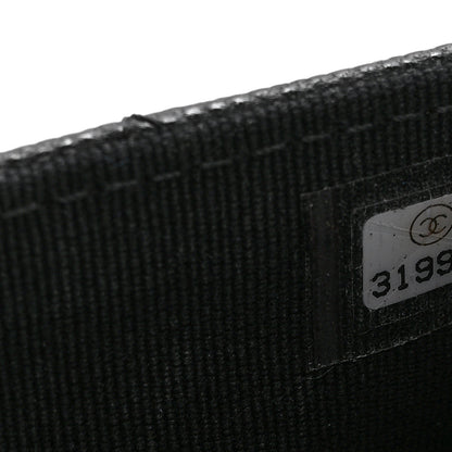 Chanel Caviar Quilted Crystal CC Large Gusset Flap Wallet Black 7 of 8