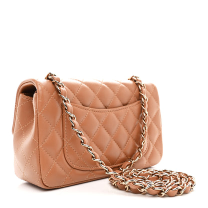 Chanel Lambskin Quilted Mini Rectangular Flap Brown 3 of 11