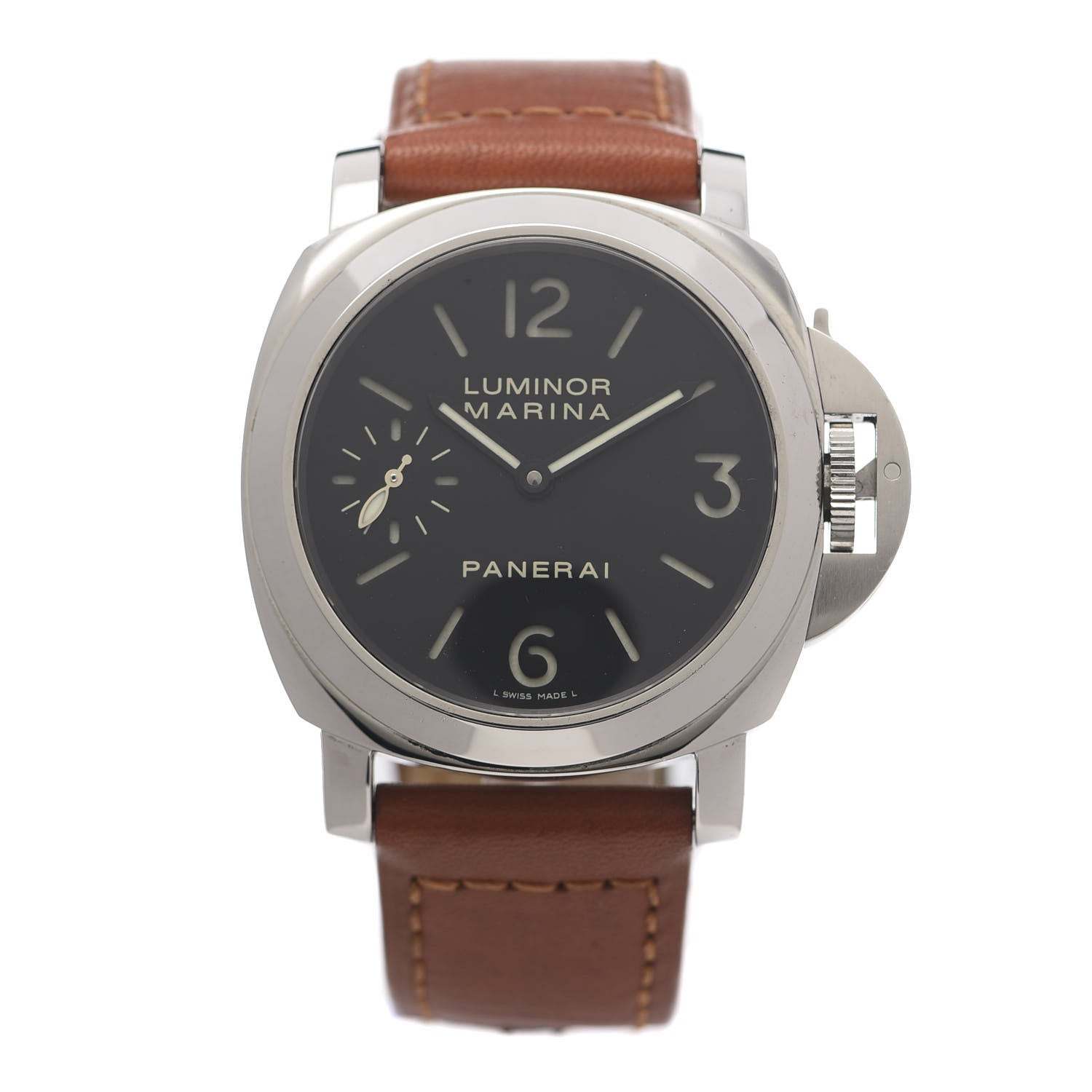 Panerai Stainless Steel Calfskin 44mm Luminor Marina Manual Winding Watch Black PAM00111 1 of 8
