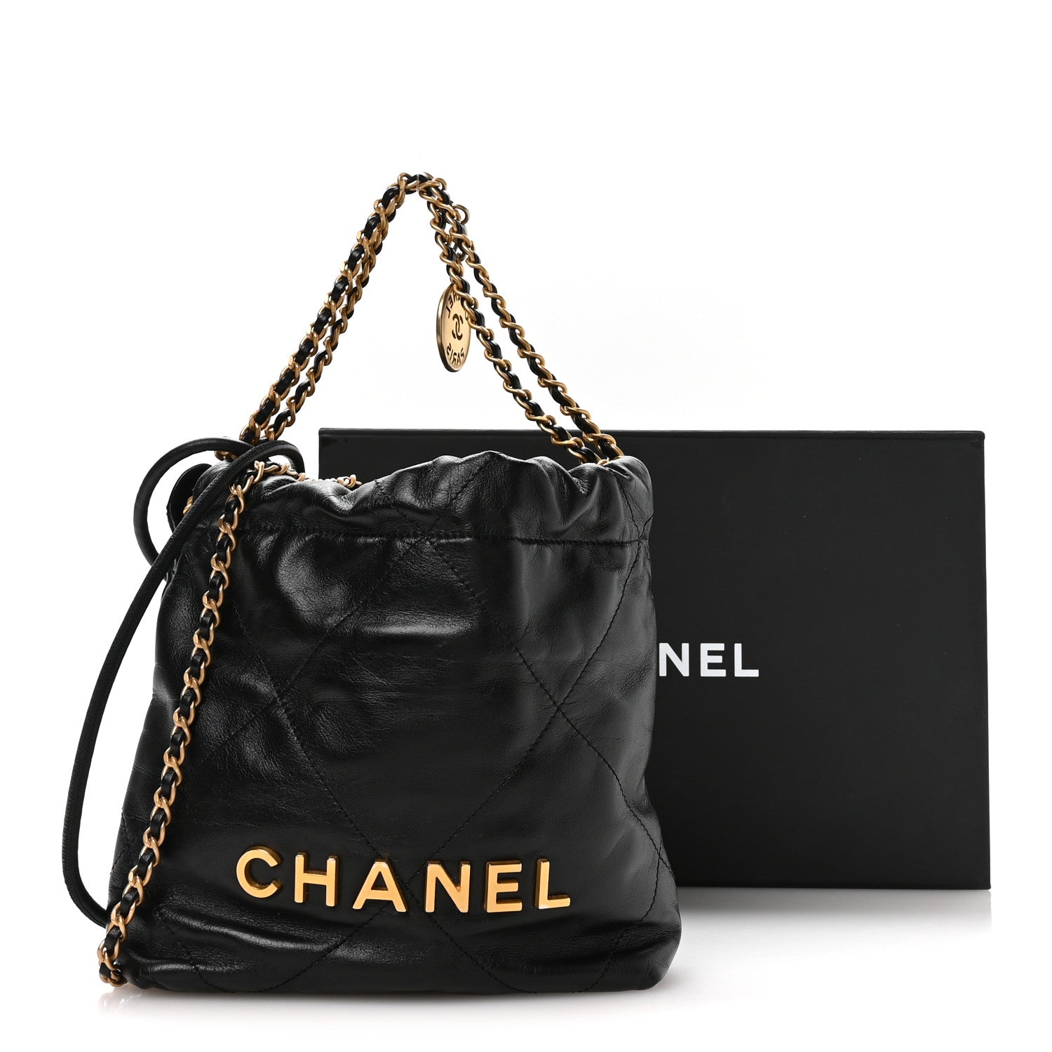 Chanel Shiny Calfskin Quilted Mini Chanel 22 Black 11 of 11