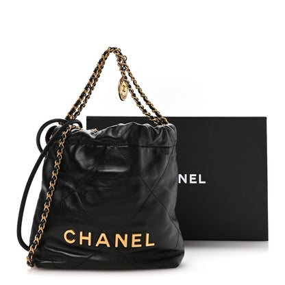 Chanel Shiny Calfskin Quilted Mini Chanel 22 Black 11 of 11