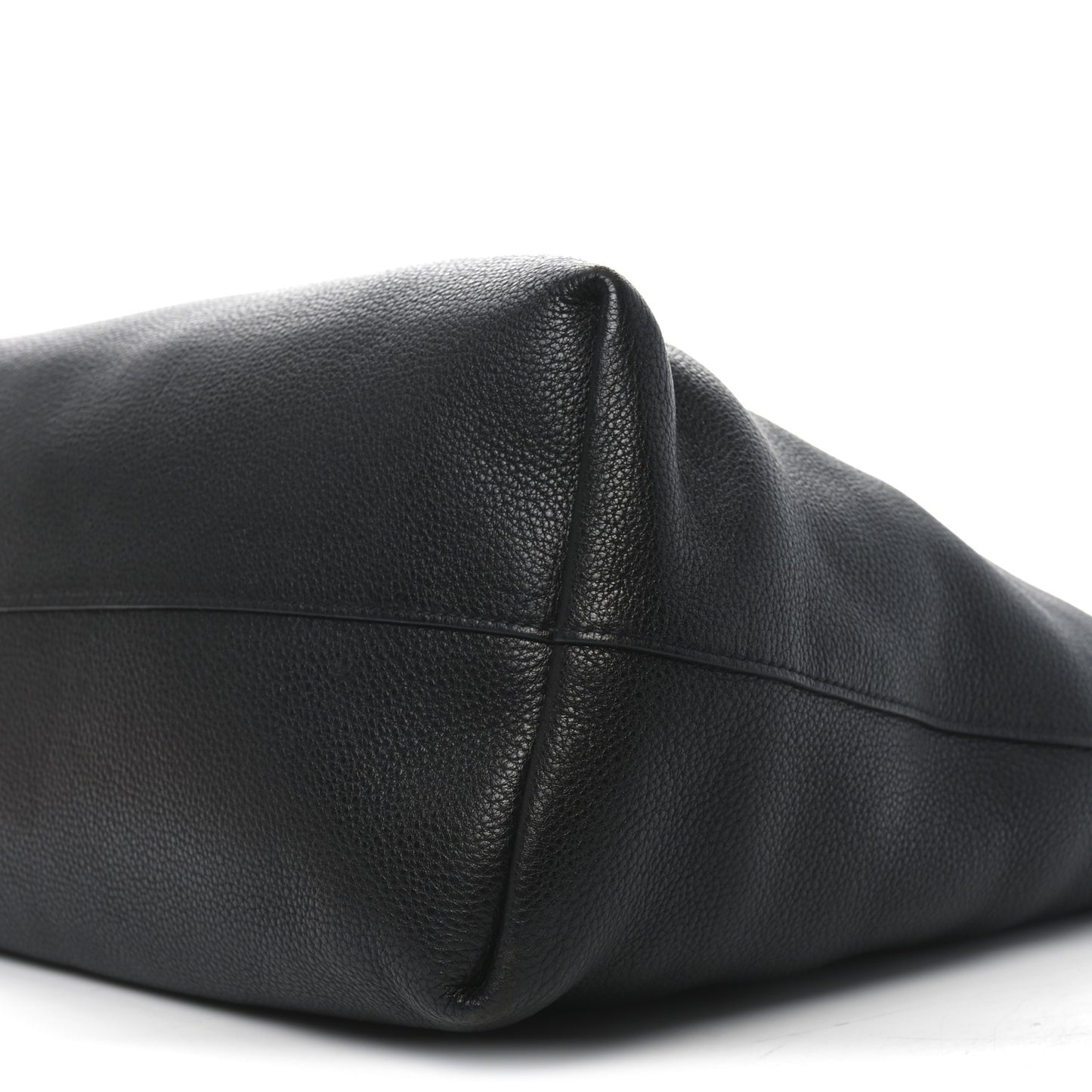 Vitello Daino Pocket Shopping Tote Black