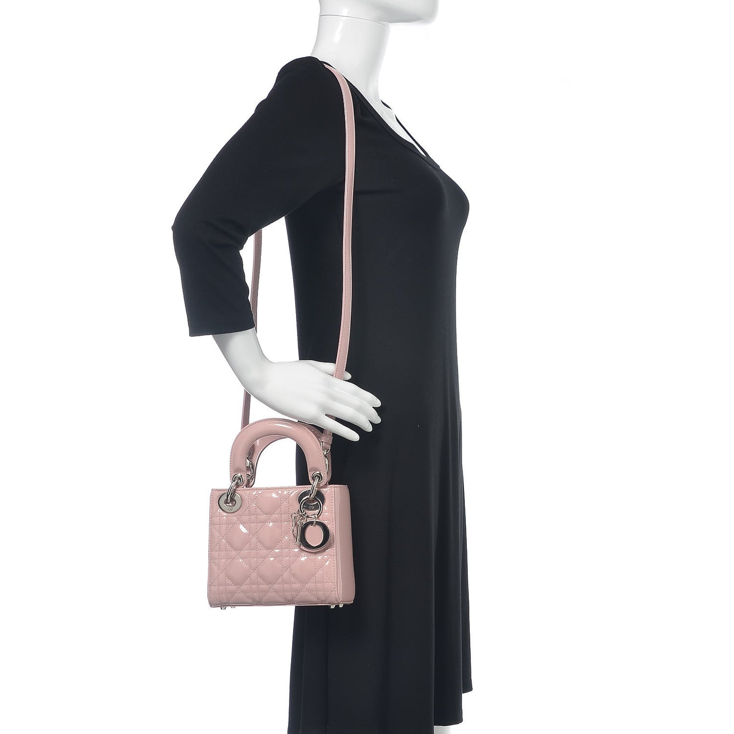 Patent Cannage Mini Lady Dior Light Pink