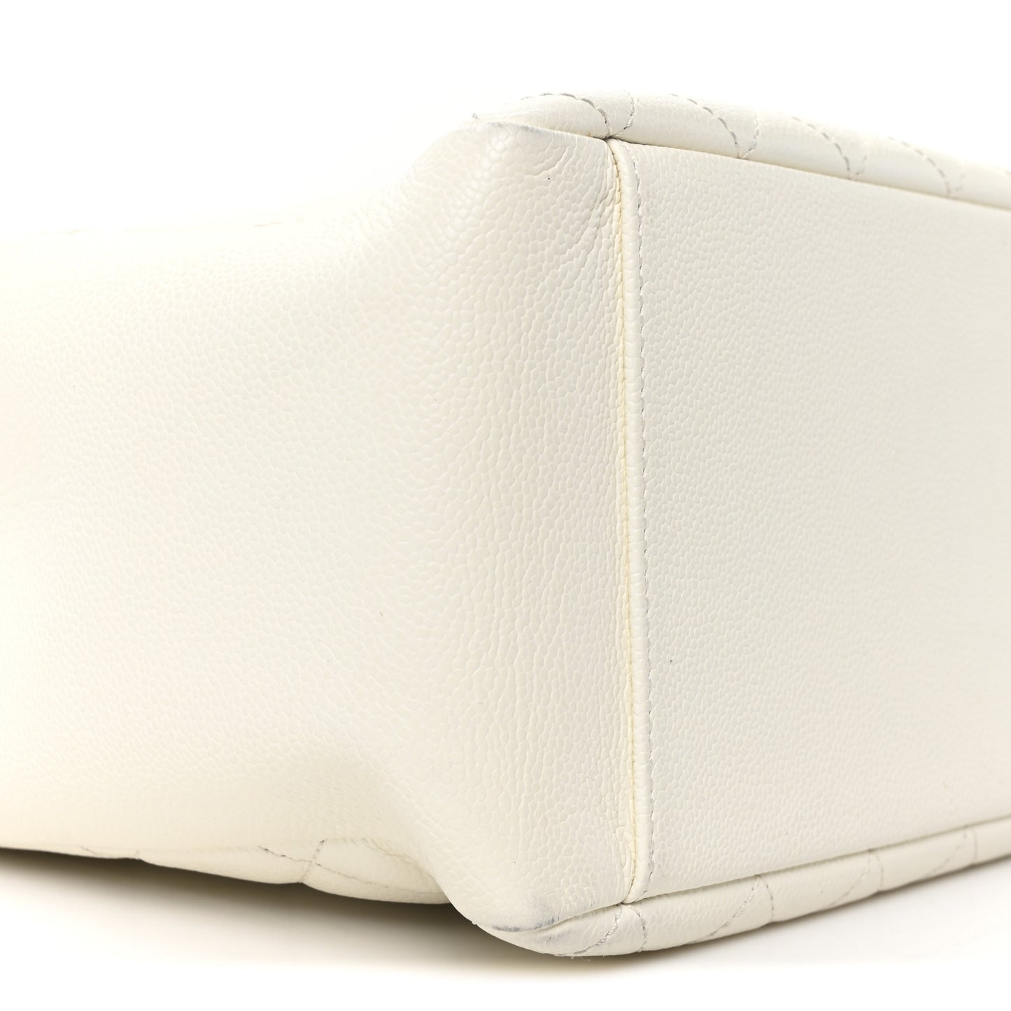 Caviar Quilted Grand Shopping Tote GST White