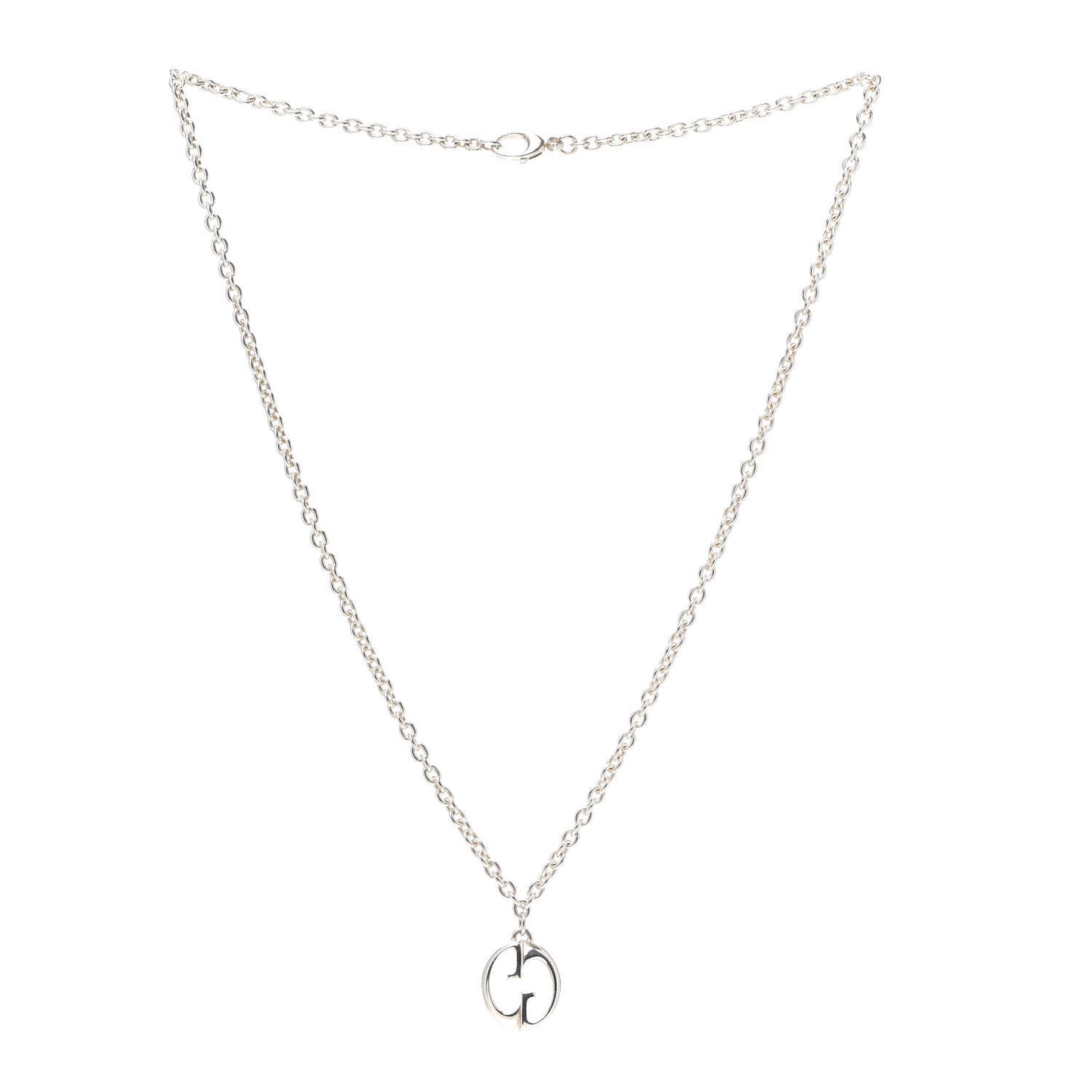 Sterling Silver Mirrored GG Necklace