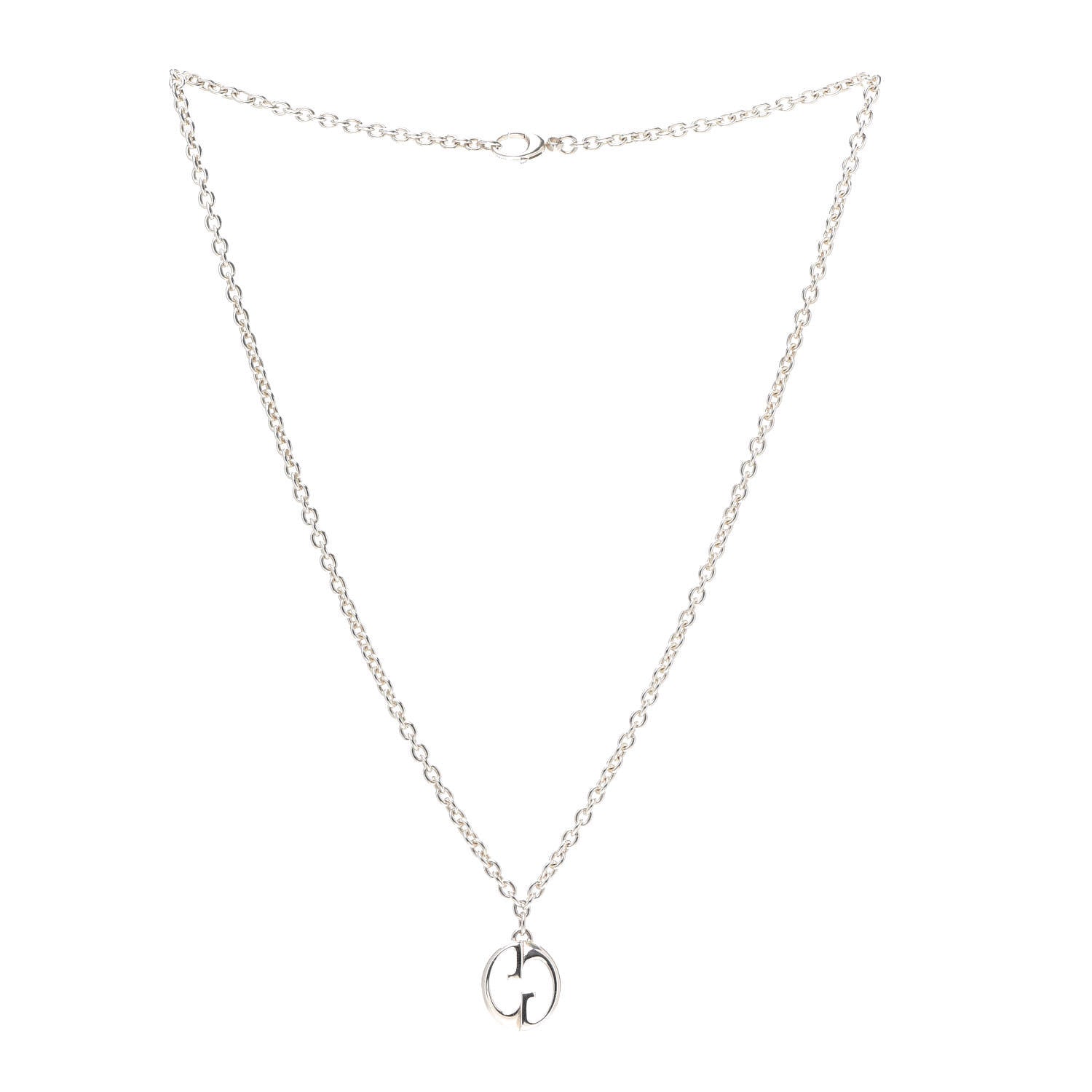 Gucci Sterling Silver Mirrored GG Necklace 3 of 4