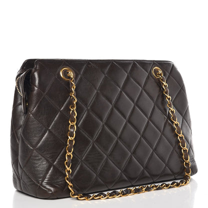 Chanel Lambskin Quilted Shoulder Bag Dark Brown 3 of 15