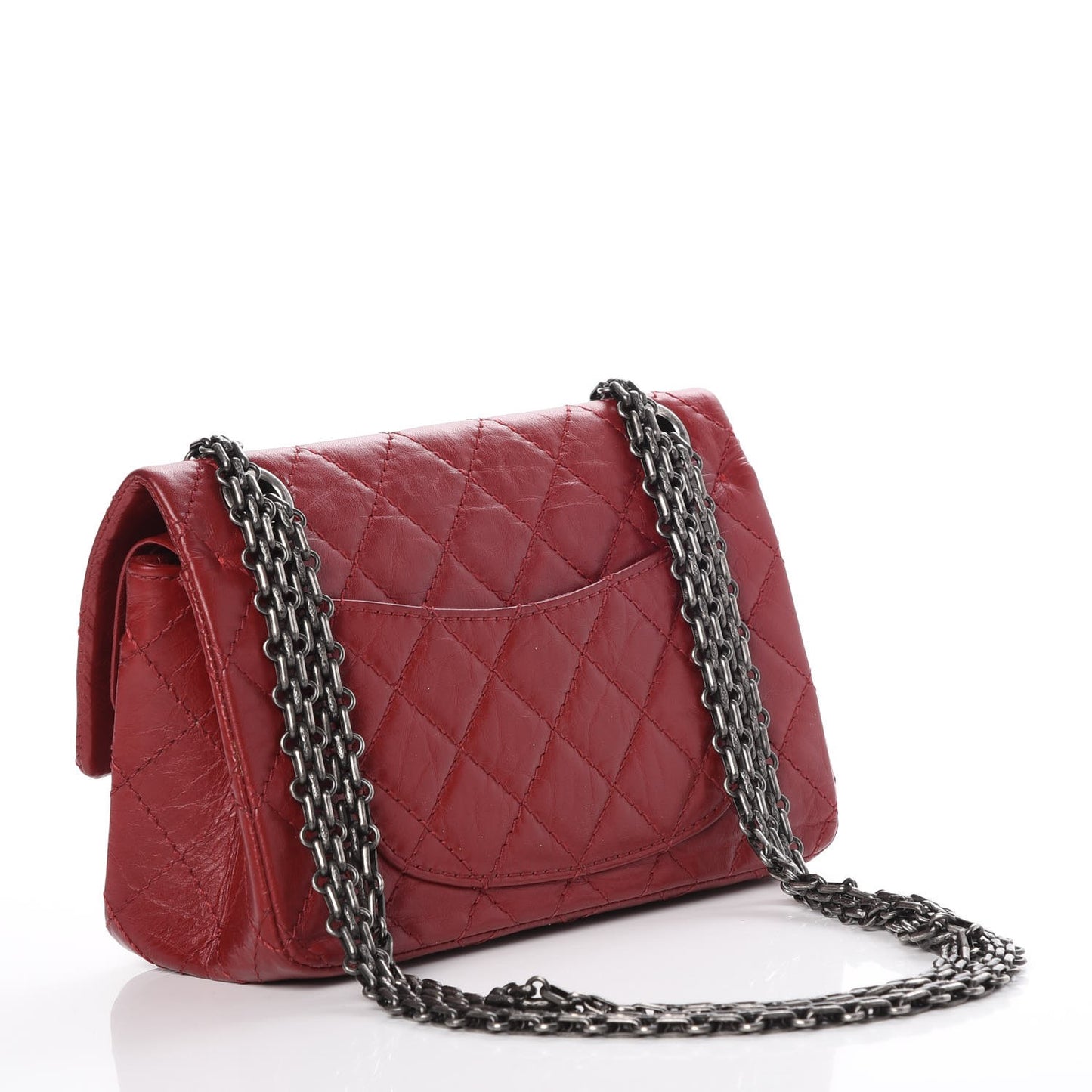 Aged Calfskin Quilted 2.55 Reissue 224 Flap Red