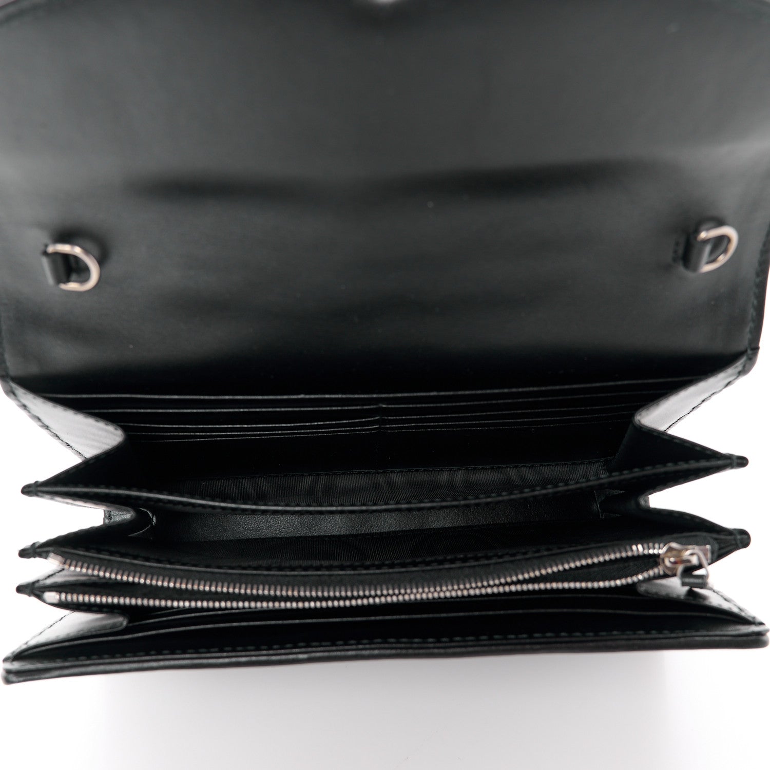 Gucci Calfskin Matelasse Aria GG Marmont Chain Wallet Black 5 of 10