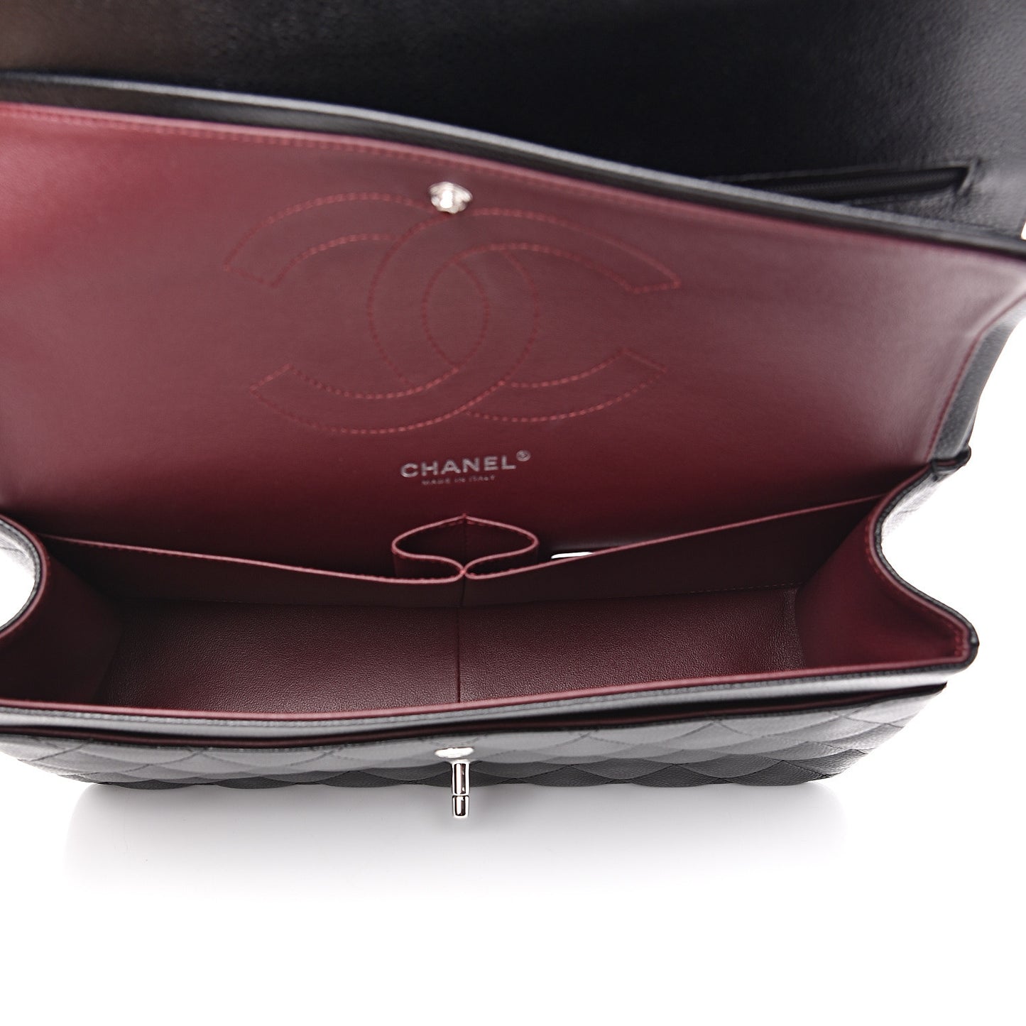 Caviar Quilted Jumbo Double Flap Black