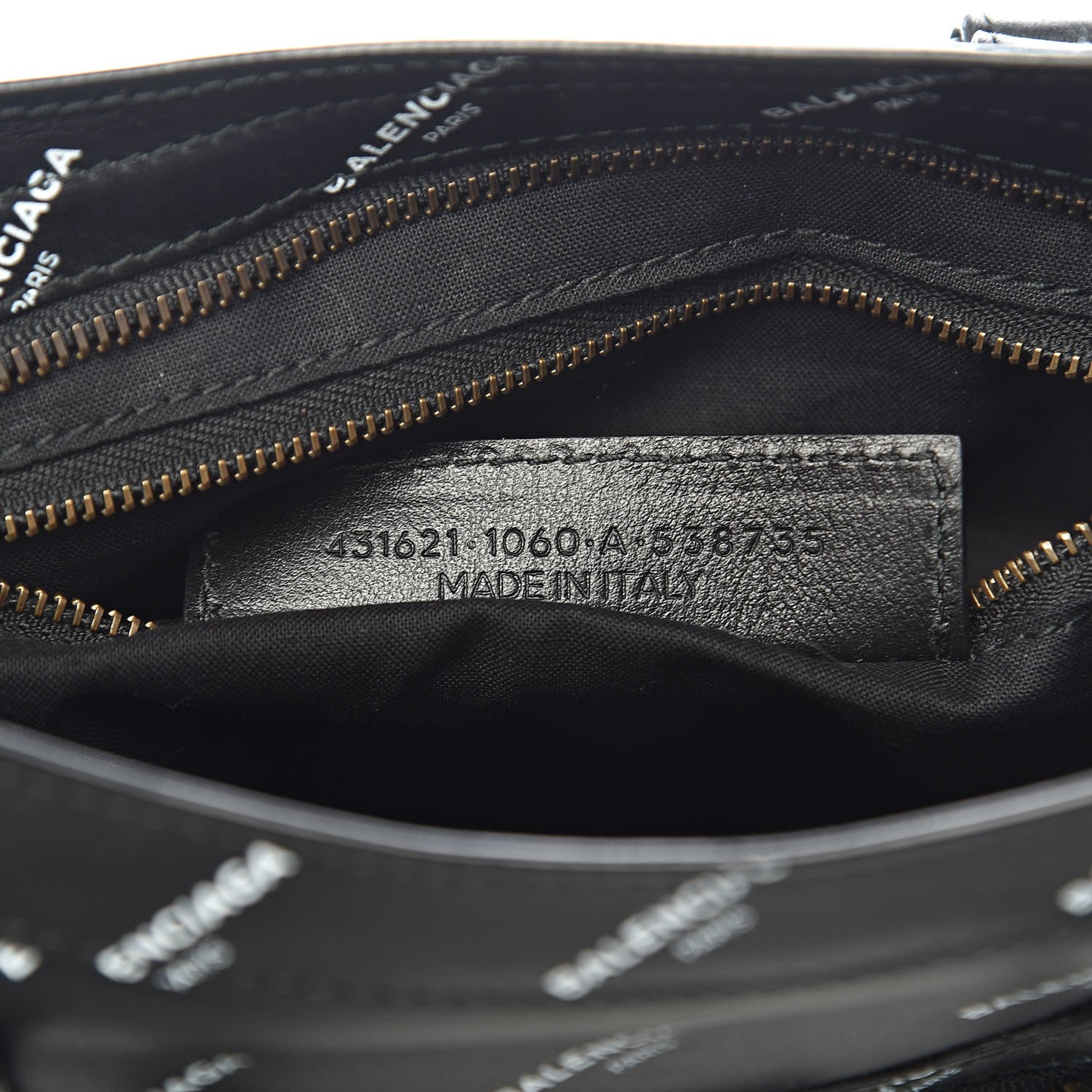 Balenciaga Veau Allover Logo Classic Hardware S City Black White 7 of 10