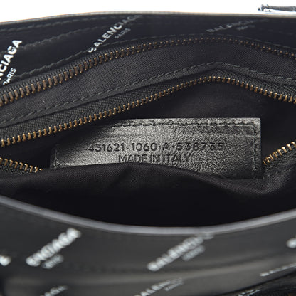 Balenciaga Veau Allover Logo Classic Hardware S City Black White 7 of 10