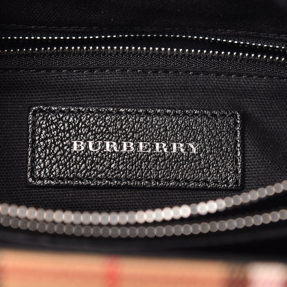 Burberry Goatskin Vintage Check Medium Banner Tote Black 9 of 11