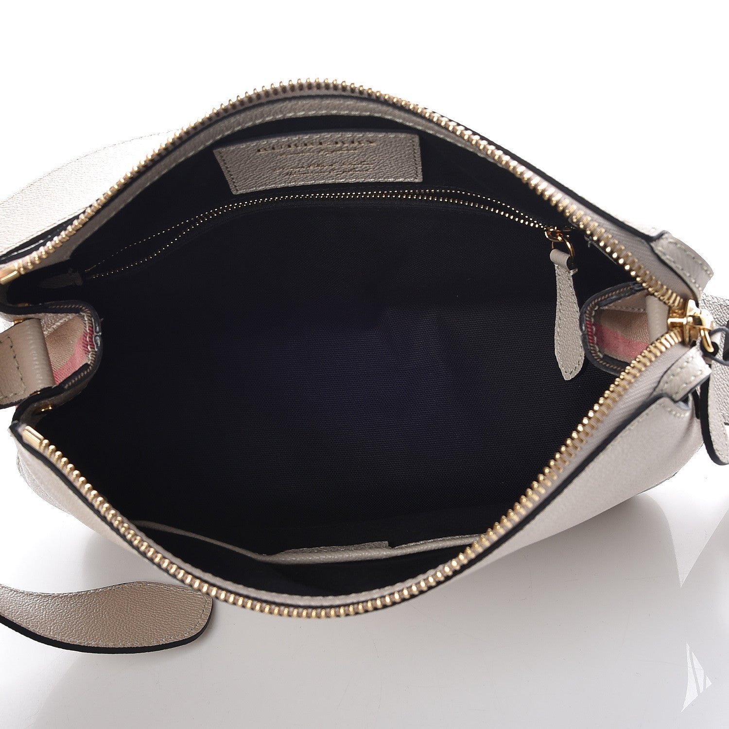 Burberry Soft Grain Calfskin House Check Small Helmsley Crossbody Limestone 5 of 10