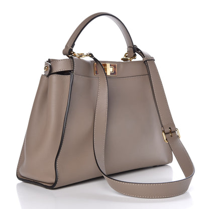 Fendi Vitello Seta Plexiglass Tortoise Medium Peekaboo Iconic Satchel Tortora 3 of 8