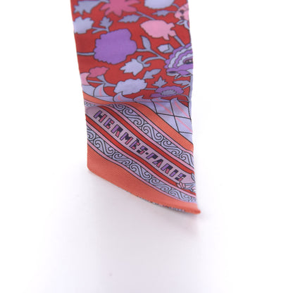 Hermes Silk Tapis Persans Twilly Marine Rouge Mauve 4 of 4
