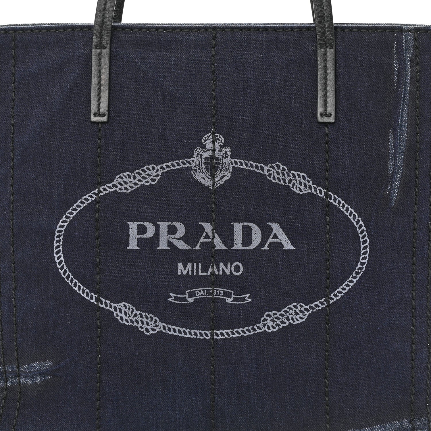Prada Denim Logo Tote 8 of 10
