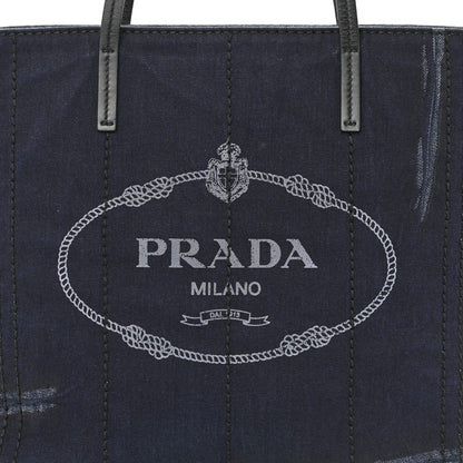Prada Denim Logo Tote 8 of 10