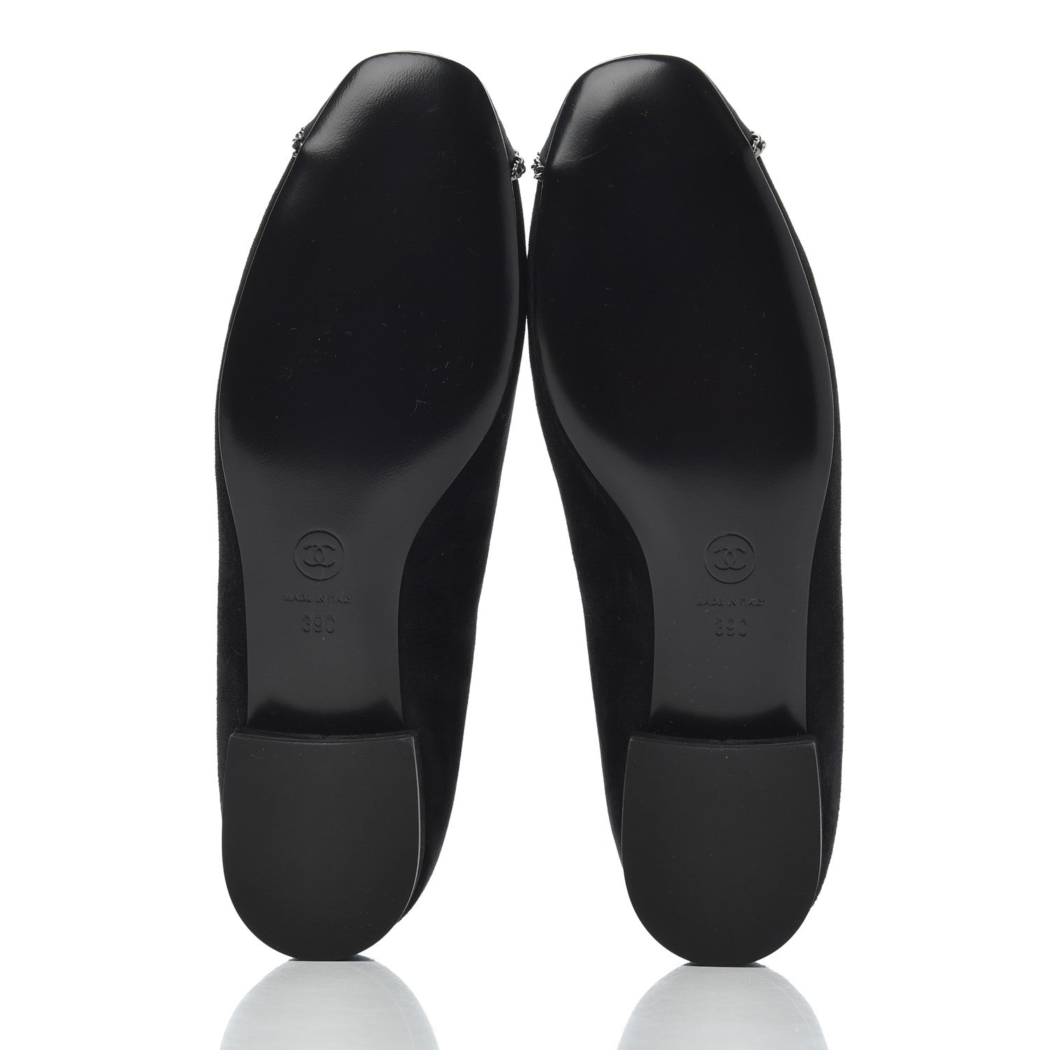 Chanel Suede Cap Toe Chain Moccasin Loafers 39 Black 5 of 12