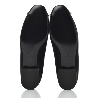 Chanel Suede Cap Toe Chain Moccasin Loafers 39 Black 5 of 12
