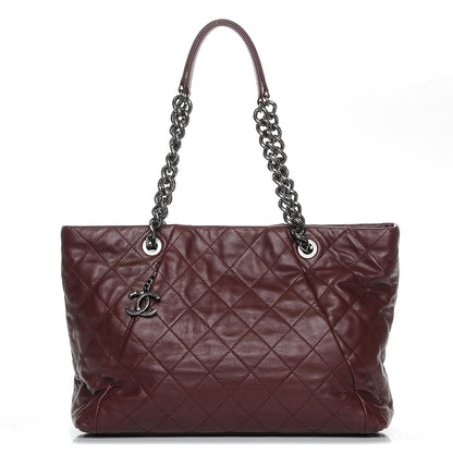 Chanel Calfskin Large Coco Pleats Tote Burgundy 1 of 8