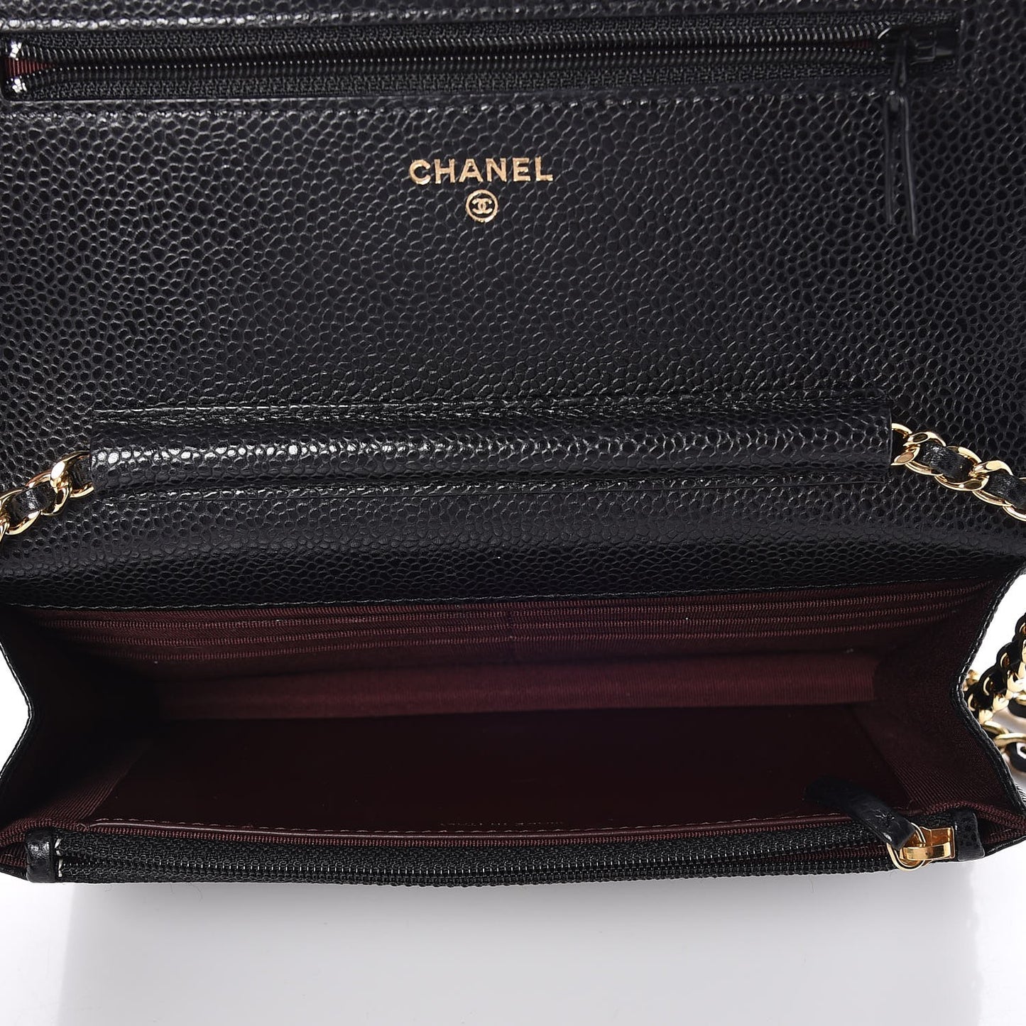 Caviar Quilted Wallet On Chain WOC Black