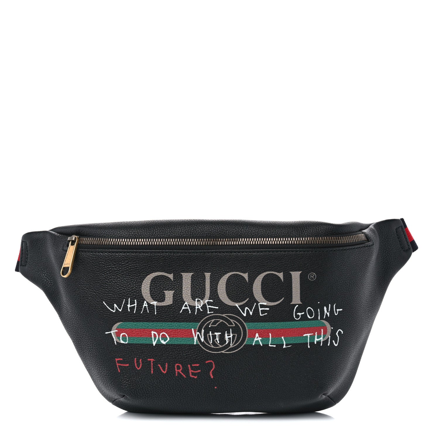 Gucci Grained Calfskin Coco Capitan Logo Belt Bag Black 1 of 11