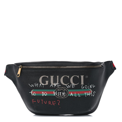 Gucci Grained Calfskin Coco Capitan Logo Belt Bag Black 1 of 11