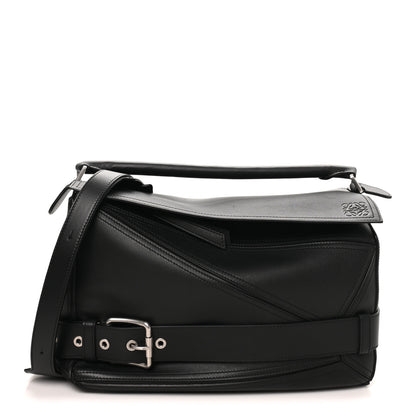 Loewe Shiny Calfskin Large Puzzle Biker Bag Black 1 of 7