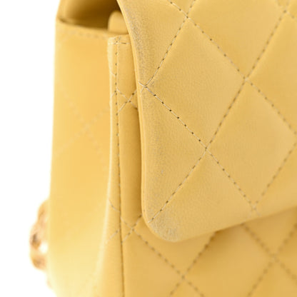 Chanel Lambskin Quilted Mini Rectangular Flap Yellow 15 of 17