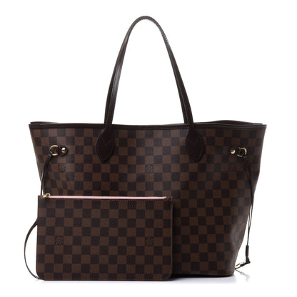 Louis Vuitton Damier Ebene Neo Neverfull MM Rose Ballerine 1 of 11