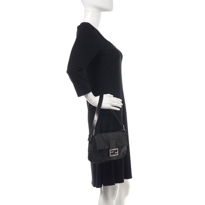Fendi Nylon Zucca Baguette Black 2 of 14