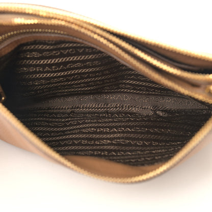 Prada Vitello Daino Double Zip Crossbody Bag Caramel 5 of 12