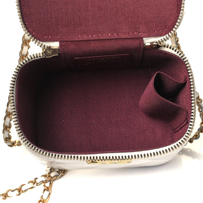 Chanel Calfskin Quilted Mini Perfect Fit Vanity Case With Chain White 5 of 9